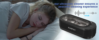 KUNPHY Ultrasonic Jewelry Cleaner 12oz 46KHz Professional Sonic Cleaner with One-Touch Operation for Rings, Glasses