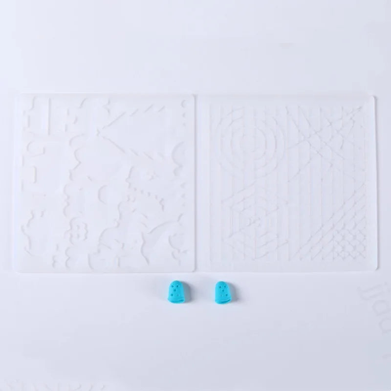 3D Printing Pen Silicone Design Mat with 2 Finger Protectors Template Drawing Tools Silicone Pad Drawing Tools for Kids Adults