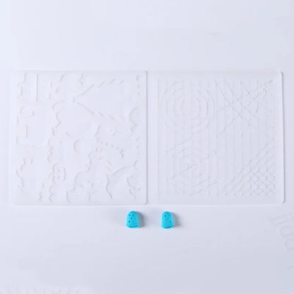 3D Printing Pen Silicone Design Mat with 2 Finger Protectors Template Drawing Tools Silicone Pad Drawing Tools for Kids Adults