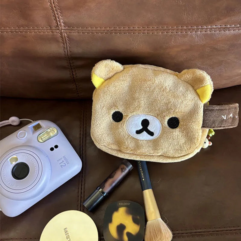 Rilakkuma Sundry Storage Bag Cute Cartoon Coin Purse Wallet Large-Capacity Portable Makeup Bag Practical Gifts Anime Periphery