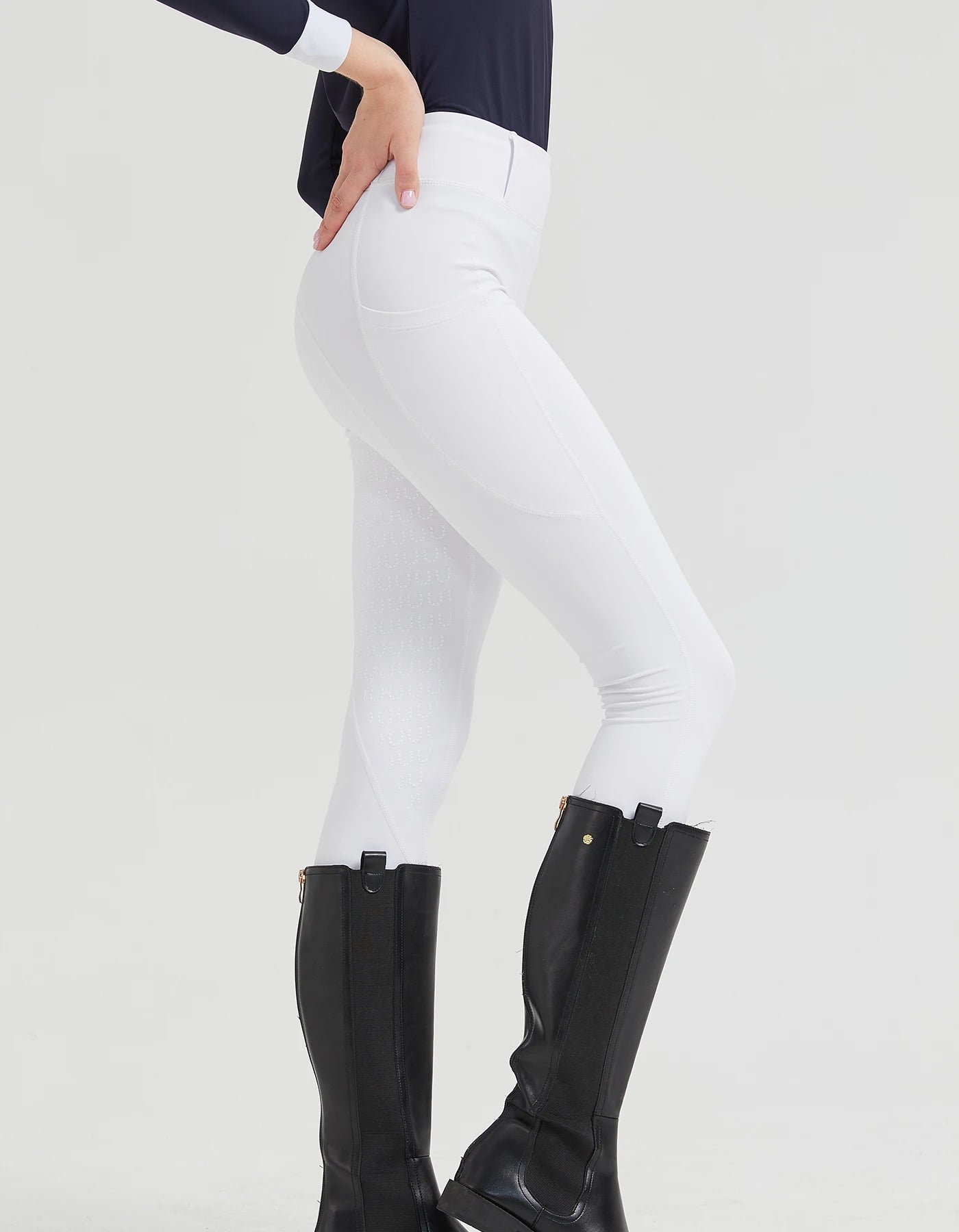 Spring and Summer Women's Knitted High-Stretch Slim-Fit Silicone Grip Riding Pants, Breathable
