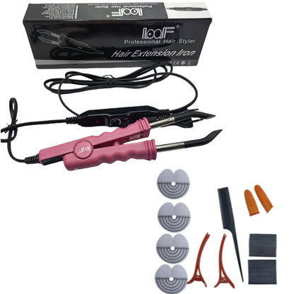 Loof Professional Nueva Tenacilla de Fusión para Extensiones de Cabello con Temperatura Ajustable hasta 220℃, Mini Punta Calentadora Inteligente, Herramienta de Unión de Queratina