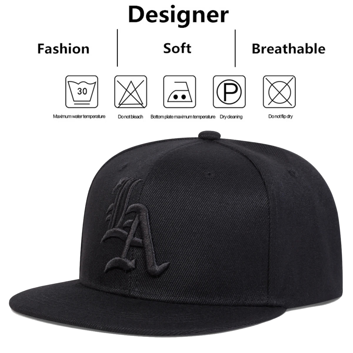 Sombreros de hip-hop unisex con bordado de letras góticas, gorras de béisbol informales ajustables para primavera y otoño, sombrero de protección solar