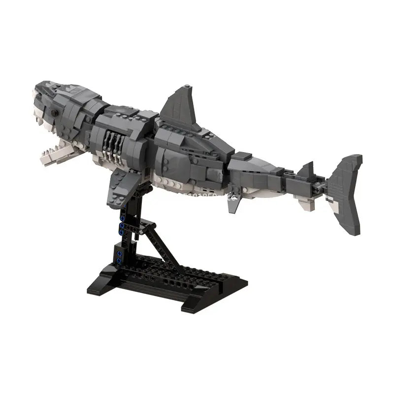 MOC Marine Animals Shark Whale Megalodon Building Blocks Set Deep Sea Rescue Fish Bricks Educational Assembly Model Toys Gifts