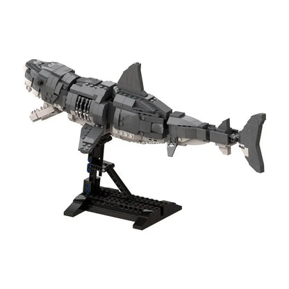MOC Marine Animals Shark Whale Megalodon Building Blocks Set Deep Sea Rescue Fish Bricks Educational Assembly Model Toys Gifts