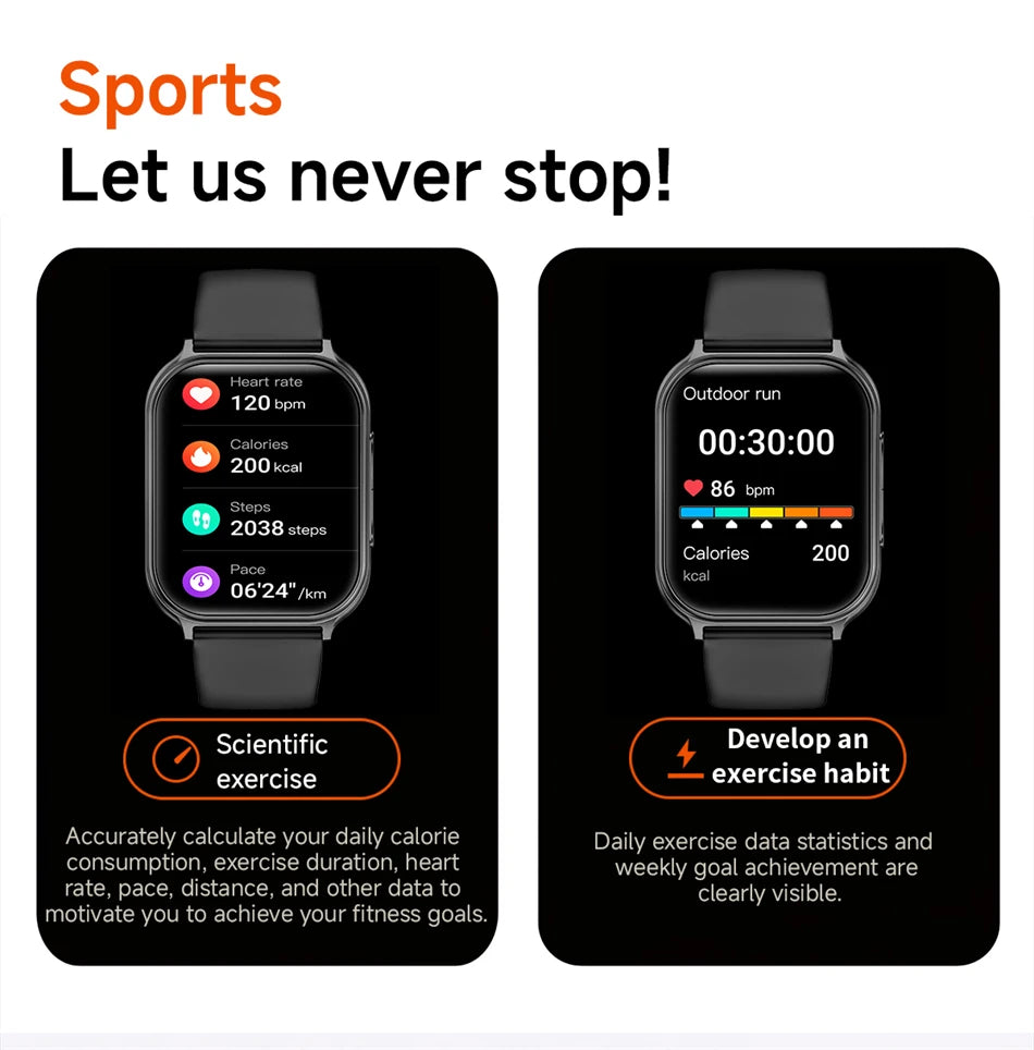 2026 New Smartwatches for Men and Women, Sports Fitness Tracker, IP68 Waterproof, Built-in 24H Heart Rate, 700 mAh Battery, Call Smart Watch
