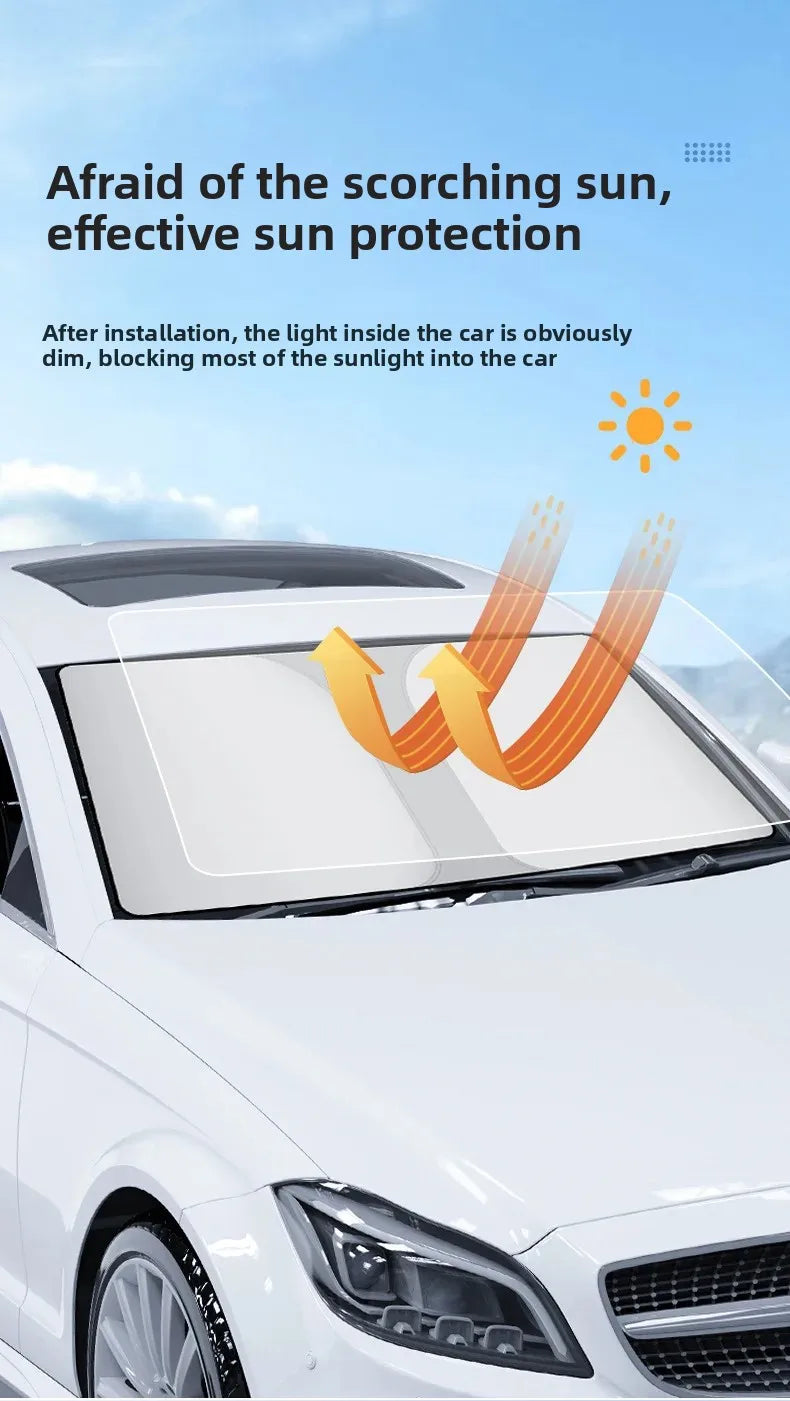 Car Window Sunshade Cover, Sun Shade, Windshield Visor Protector Windscreen Folding, Auto UV Protection Curtain Styling Accessories