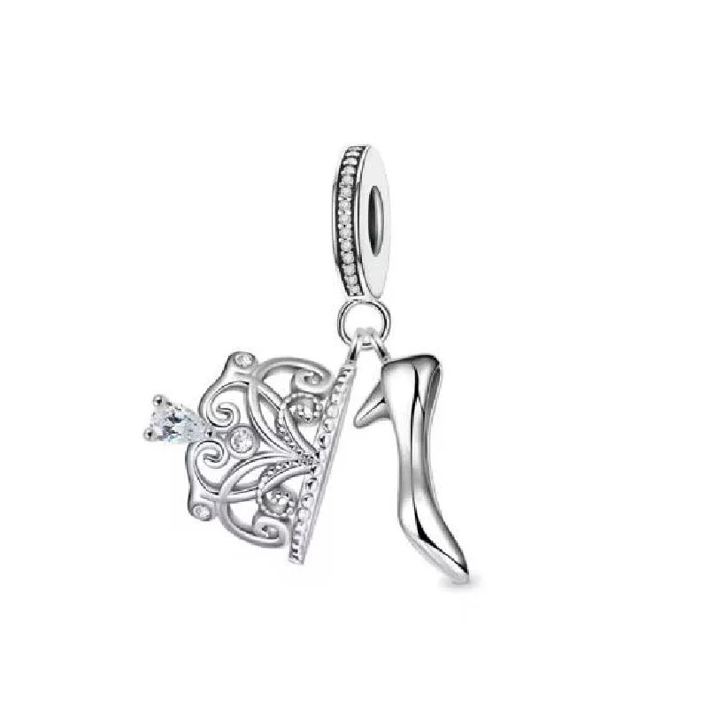 Pink Bead Bag Perfume Lipstick high heels Pendant fit Original Bracelet Accessories DIY Jewelry Women 925Silver Gift Trunk Charm
