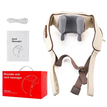Foreverlily 26W Brushless Motor Neck and Shoulder Massager, Wireless Shoulder and Back Kneading Massage Shawl, Neck Masajeador