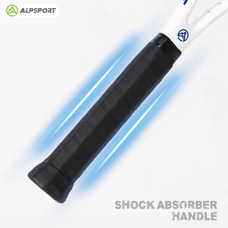 Carbon Fiber Tennis Racket, T800 18K-Professional Grade with Bag&Strap Lightweight Training Racquet for Adults Men&Women, ALPSPORT