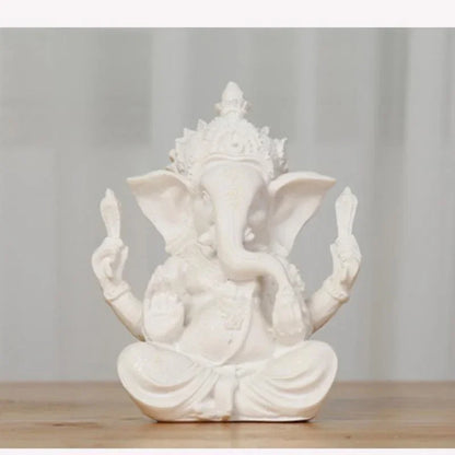 Handmade Sandstone Ganesha Buddha Elephant Statue Sculpture Figurine for Home Decoration, Living Room