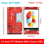 2.4 inch 240x320 SPI TFT LCD Serial Port Module 5V/3.3V Micro SD Card ILI9341 / ST7789V LCD Display With Touch / NO Touch