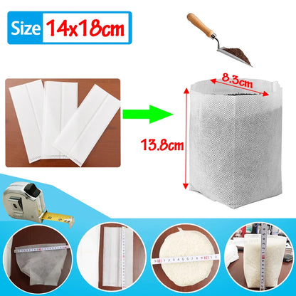 100Pcs Plant Grow Bags Nursery Bags Seeds To Sow Flower Pots Biodegradable Non-woven Fabric For Home Garden Accessories Tools