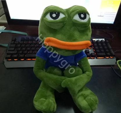 45cm Sad Frog Plush Toy Soft Stuffed Pillow Magic Expression Pepe The Sad Frog Animal Plush Doll Birthday Gifts for Kids Girl
