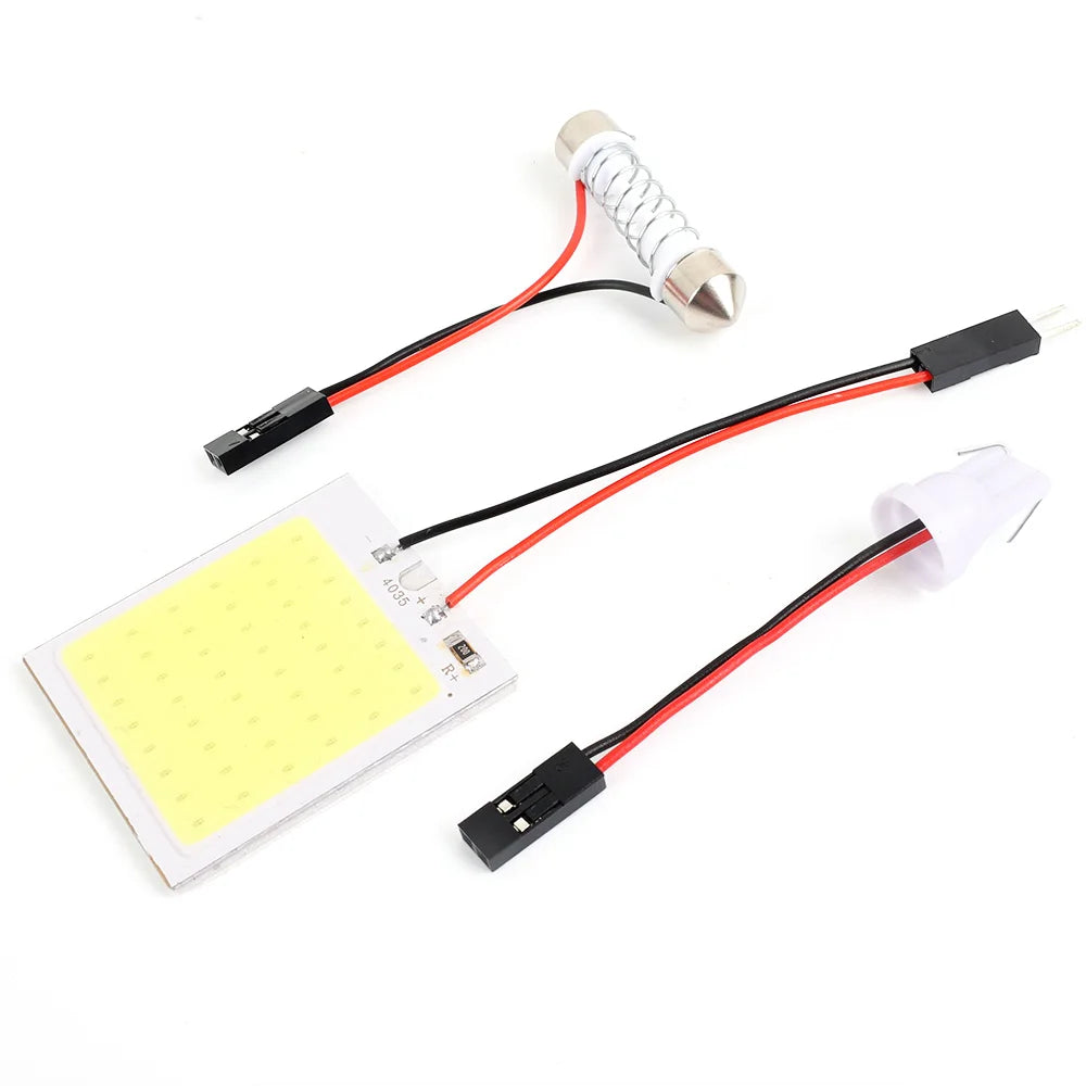 10/1 PCS 48 SMD T10 4W 12V COB Car Interior Panel LED Lights White Lamp Bulb Car Dome Reading Trunk Lamps