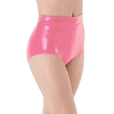 Women Mid Waist Metallic Shorts For Adults Ballet Performance, Dance Bottoms Basic Booty Shorts, Fitness Pants For Girls