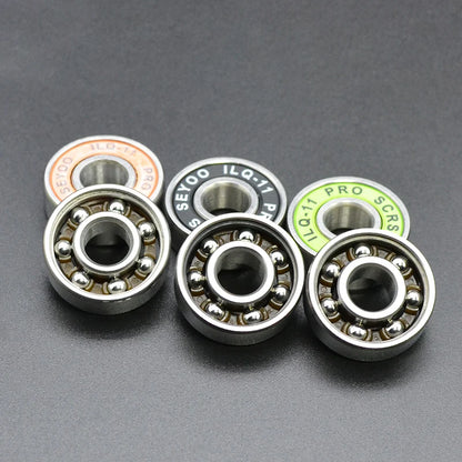 8Pcs 608 2RS Bearing ILQ-11 8x22x7 Green Longboard Speed Inline Skate Wheel Bearings Skate Scooter Smooth Skate Scooter Bearings