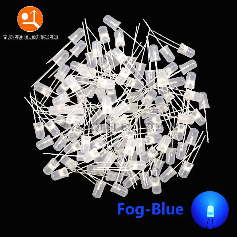 5mm LED Diode, F5 Assorted Kit, White Green Red Blue Yellow Orange Pink Purple Warm White, DIY Light Emitting Diode