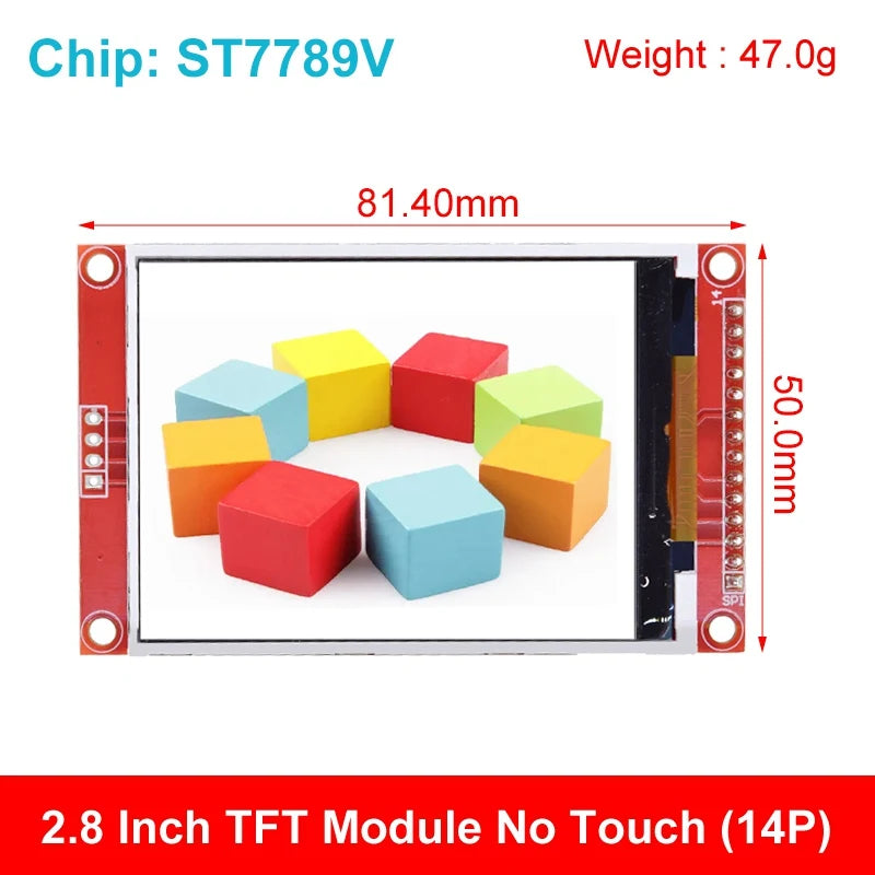 240x320 2.8" SPI TFT LCD Touch Panel Serial Port Module With PBC ILI9341 / ST7789V 2.8 Inch SPI Serial Display With Touch Pen