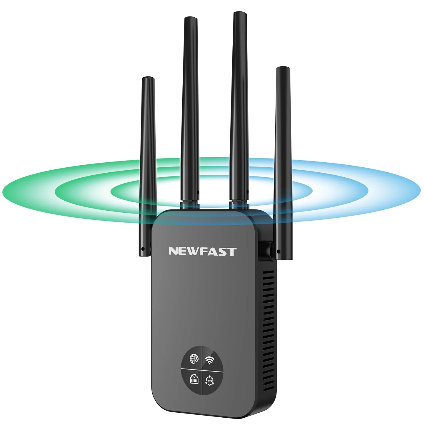 Newfast 1200Mbps WiFi Repeater Long Range OLED 5Ghz WiFi Signal Extenders Amplifier Signal Booster Antenna Repeater UK Plug