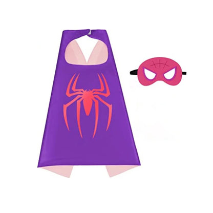 4 Sets Superhero Capes and Masks for 3-10 Year Old Girls, Gifts, Cartoon Dress-Up Costumes, Party Supplies, Easter, Halloween Cloak