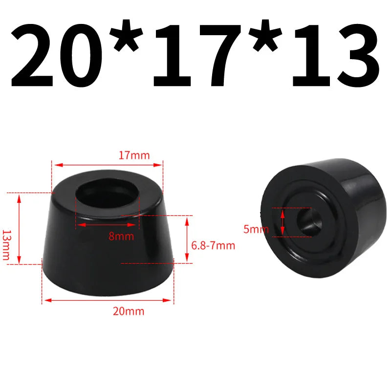 Black Rubber Bumper Furniture Pad Feet Leg Pads Tile Floor Protectors Table Leg Cover With Washers