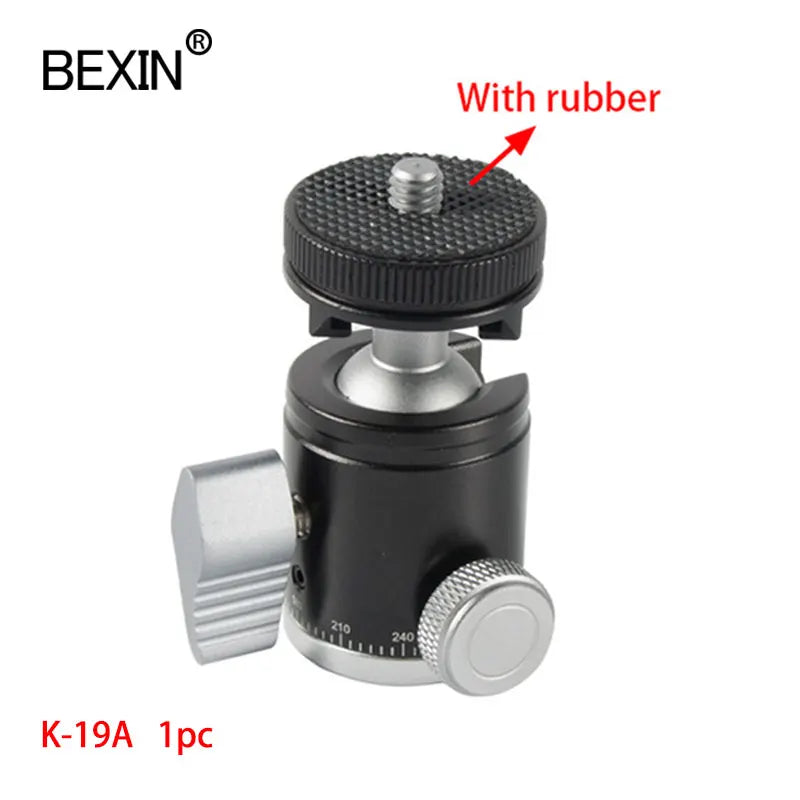 Mini Cold Shoe Ball Head, Dual Use 1/4 Screw Cold Shoe Aluminum Alloy Ball Head for Camera Phone Speedlite Tripod Selfie Stick, BEXIN K19