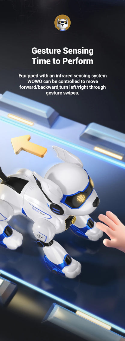Funny RC Robot Electronic Dog Stunt Dog Voice Command Programmable Touch-sense Music Song Robot Dog for Boy Girls Children Toys