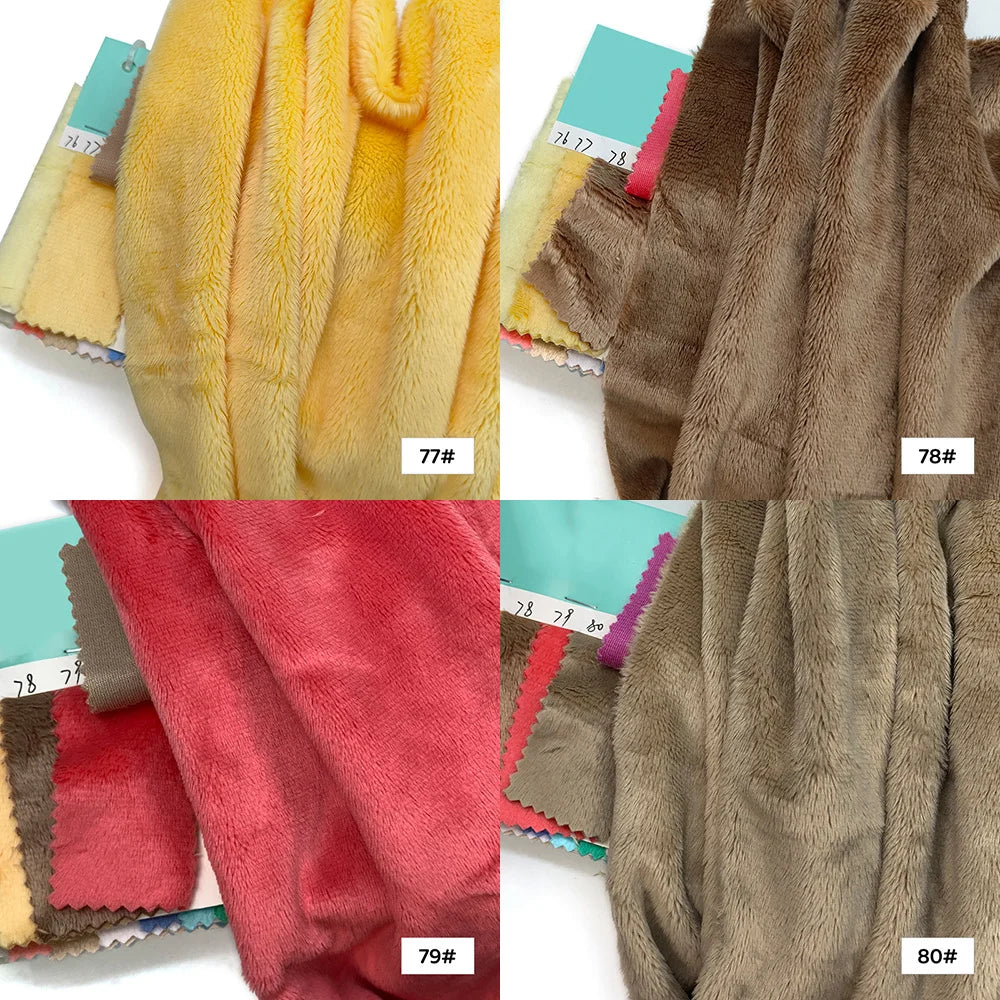 45x50cm 34~66# Plush Fabric For Sewing 5mm Pile Length 100 Polyester Hair Material For Popular Cotton Dolls DIY Handmade Fabric