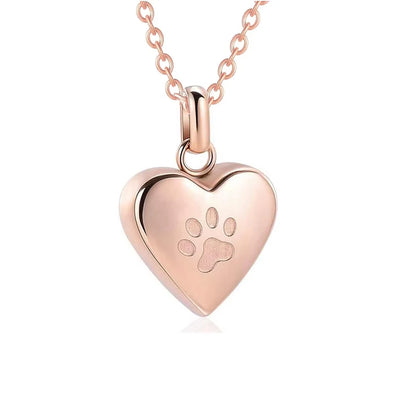 Pet Ashes Heart Cremation Jewelry Urn Necklace for Ashes for Women Men, Paw Print  Memorial Pendant Ash Jewelry