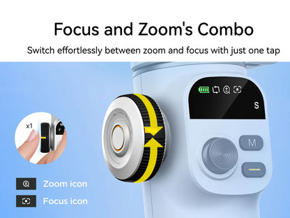 AOCHUAN Smart X2 Handheld Gimbal 3-Axis Stabilizer Built-in 20cm Extension Rod LED Display Phone Holder for iPhone Smartphone