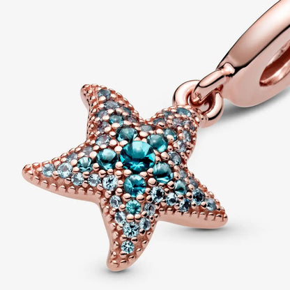 Sterling Silver Hot Sale  Ocean World Series Sea Turtle Starfish Little Crab Octopus Fashion Bead Fit Lady Bracelet DIY Jewelry