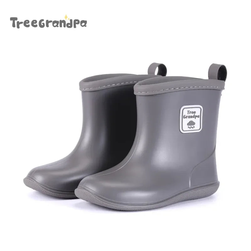 Kids Rain Boots Girls Boys Rainboots Anti-Slip Children Baby Rain Shoes PVC Waterproof Mid-Calf Water Shoes Soft Rubber