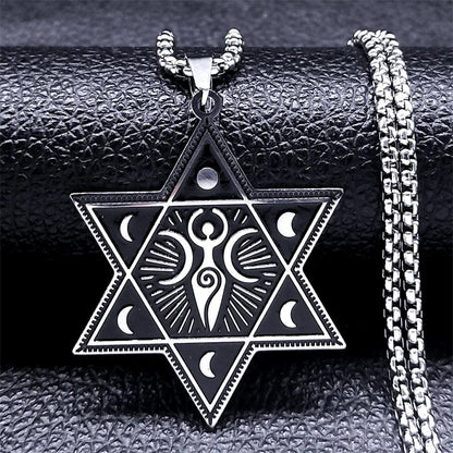 Hebrew Scripture Mezuzah Pendant Necklace for Women/Men Stainless Steel Silver Color Jewish Necklaces Jewelry chain man