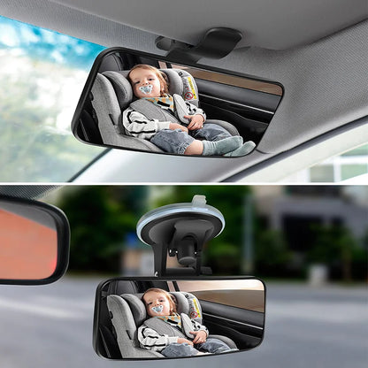 Car Interior Baby Mirrors, 360 Degrees Rotatable Windshield Sucker Sun Visor Plate Clips Mirror, Baby Kid Back Seat Observe Mirror