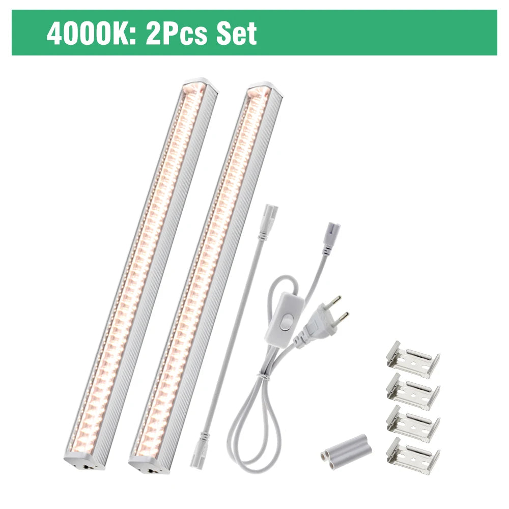 Full Spectrum LED Growth Tube 4000K/Purple/Sunlight Plant Lamp Greenhouse Hydroponic Flower Growth Lamp