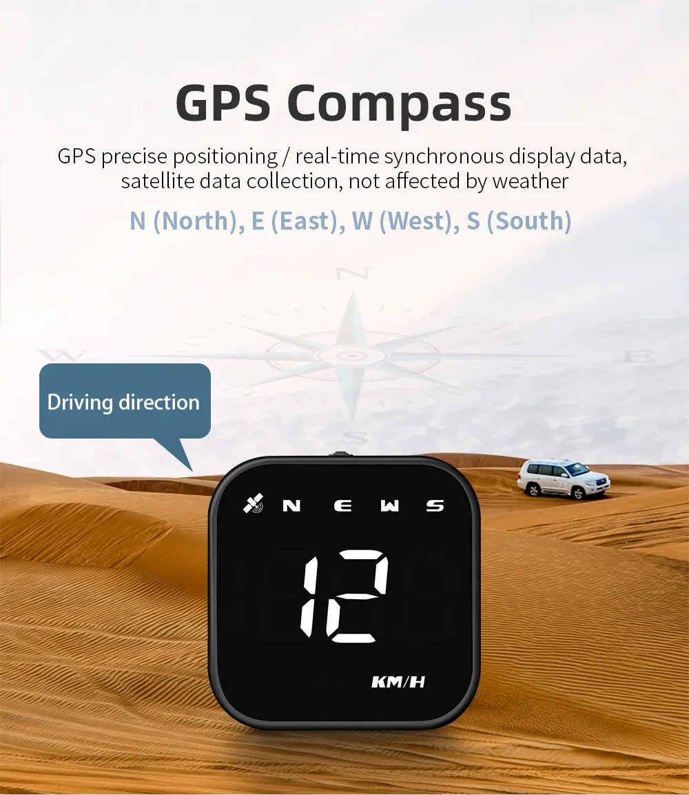 G4S GPS Smart Gauge Head-Up Display for HUD Auto Computer Speedometer Display KMH MPH Time Compass Car Electronics for All Cars