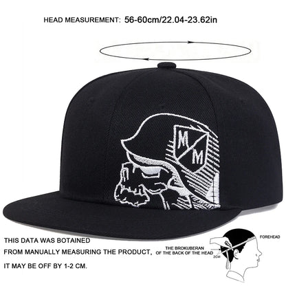 Unisex Skeleton Embroidery Baseball Cap Women Outdoor Sports Flat Hats Men Fashion Men Hip Hop Snapback Caps Sunscreen Hat