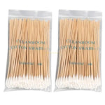 100/200Pcs, Swabs, 6'' Long Wood Handle Sturdy Cotton Applicator, Swab Q-tip, Natural Cotton Swabs