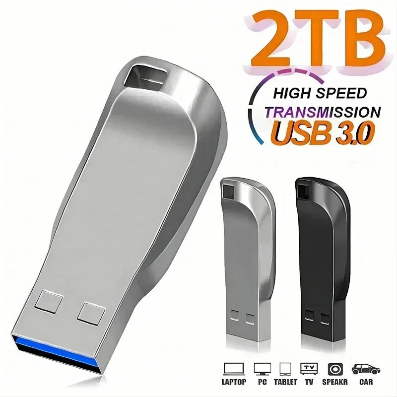 New Flash Drive 2TB USB 3.0 Mini High Speed Metal Pendrive 1TB 512GB Stick Portable Drive Waterproof Memoria Storage U Disk