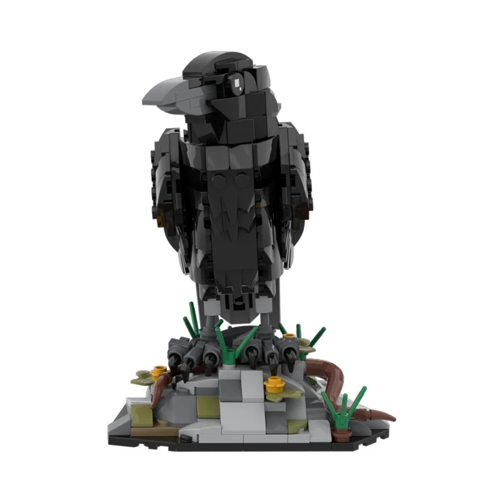 MOC Raven Model Building Blocks Sets Clever Raven Black Bird 3D Home Ornament Brick STEM Toy Adult Valentine's Day Gift