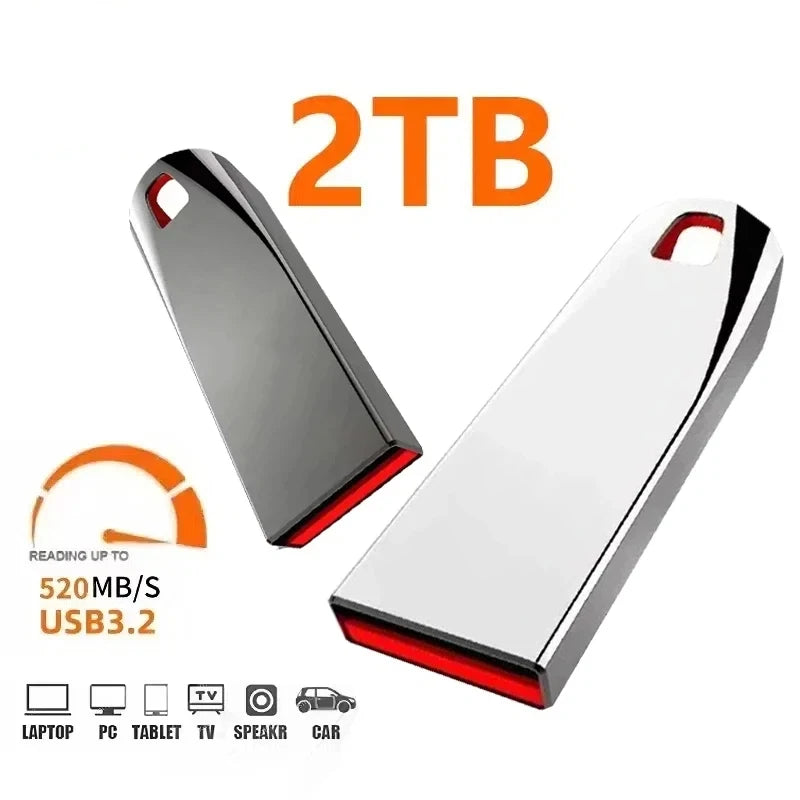 New 2TB USB3.2 Flash Drive Super High Speed Data Transfer 1TB Large Capacity Ultra-Fast Portable Storage Sleek Durable U Disk