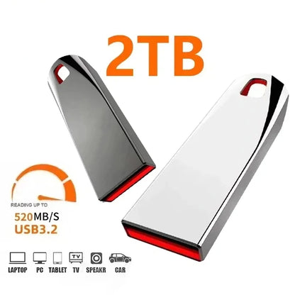 New 2TB USB3.2 Flash Drive Super High Speed Data Transfer 1TB Large Capacity Ultra-Fast Portable Storage Sleek Durable U Disk