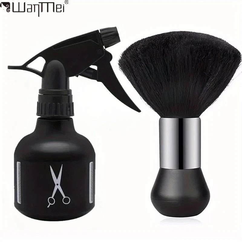 Professional Barber Kit Hairdresser Tool Set - Neck Duster, Water Spray Bottle, Cleaning Brush for Hair Styling Salon & Home Use