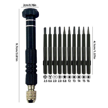 10-in-1 Precision Screwdriver Set for Mobile Phones, Notebooks, and Computers - Perfect for Small Maintenance and Disassembly