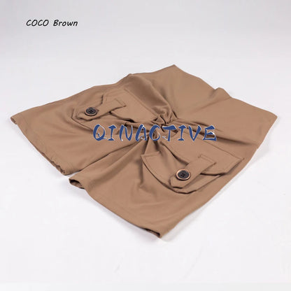 Pantalones Cortos de Yoga QINACTIVE para Mujer con Bolsillos, Fruncidos en los Glúteos, Mallas de Gimnasio de Cintura Alta con Efecto Push Up, Pantalones Cortos Deportivos Sexy para Glúteos, Fitness