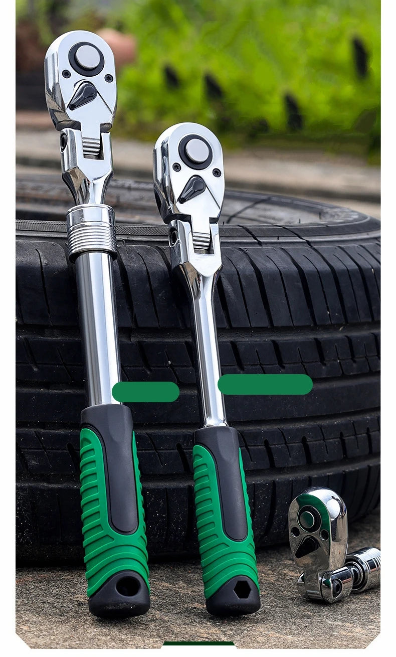 1/4，3/8，1/2 Inch Drive Socket Adjustable Ratchet Wrench Extendable Handle Wrench 72-Tooth Quick-Release Reversible