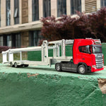 1:50 Alloy Diecast Large Truck Model Car Toy Simulation Container Toy Sound and Light Pull BackTransport Vehicle Model Kid Gifts