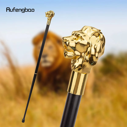 Gold Luxury Lion Head Handle Fashion Walking Stick for Party Decorative Walking Cane Elegant Crosier Knob Walking Stick 93cm