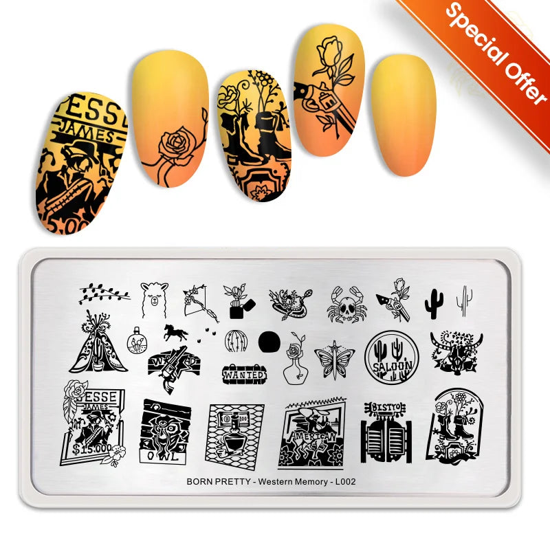 BORN PRETTY Stamping Plate Snowflake Winter Christmas Flower Snakes Design For Nail Polish Printing Template Tools Supplies